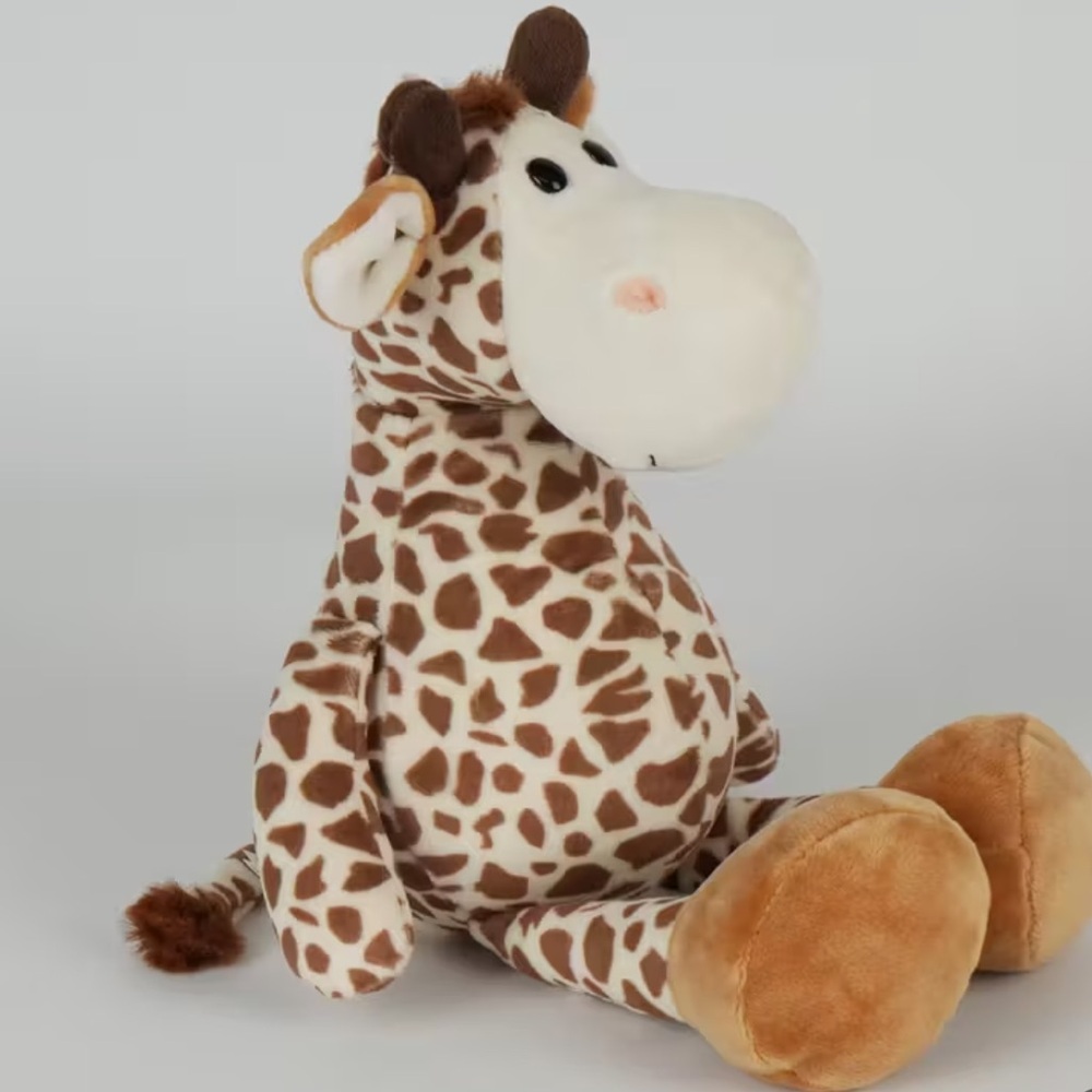 Sit Upright Giraffe Plush Toy in Brown and Cream with Bean Bag to sit upright 8” - Picture 8 of 12